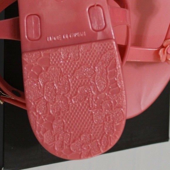 BADGLEY MISCHKA BAHAMA FLAMINGO PINK ANKLE STRAP FLORAL JELLY FLAT HEEL SANDAL 6 - Picture 10 of 10